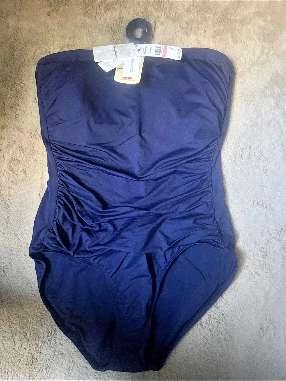 Vilebrequin Pearl Shirred Bandeau One Piece Bandeau One-Piece in Blue Size 10